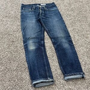 Gustin Selvedge Denim Jeans 32x31 Slim Fit Raw Blue Made in USA Button Fly